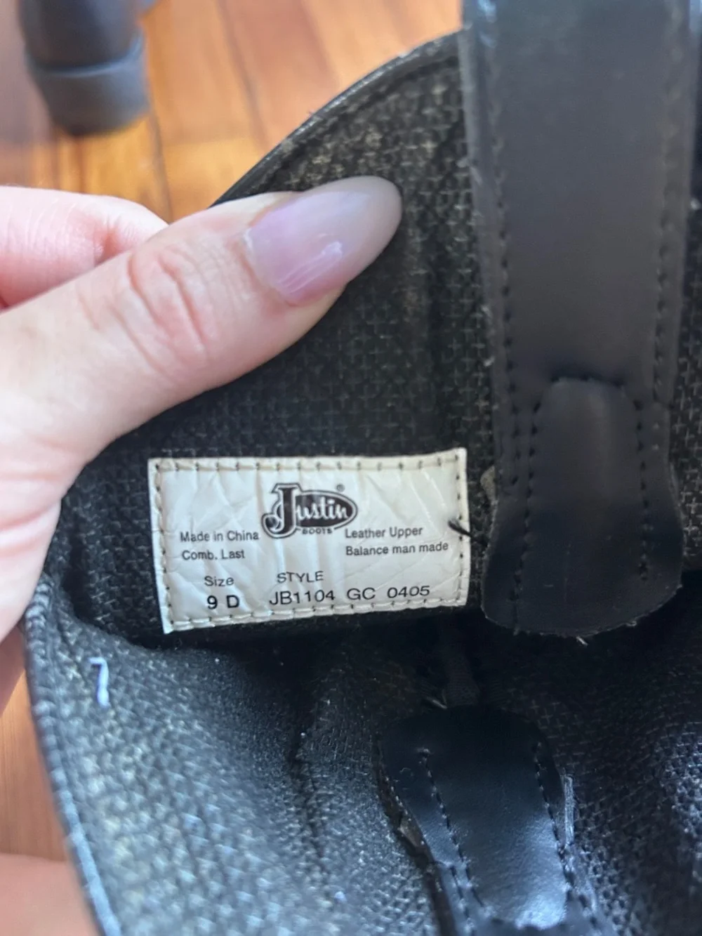 All Black Leather Cowboy Boots – Size 9
